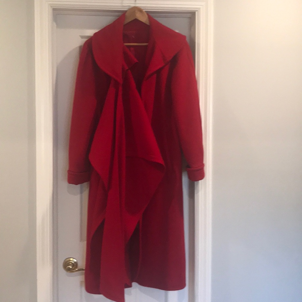 Red Rutland Inc 100% pure wool wrap coat.
